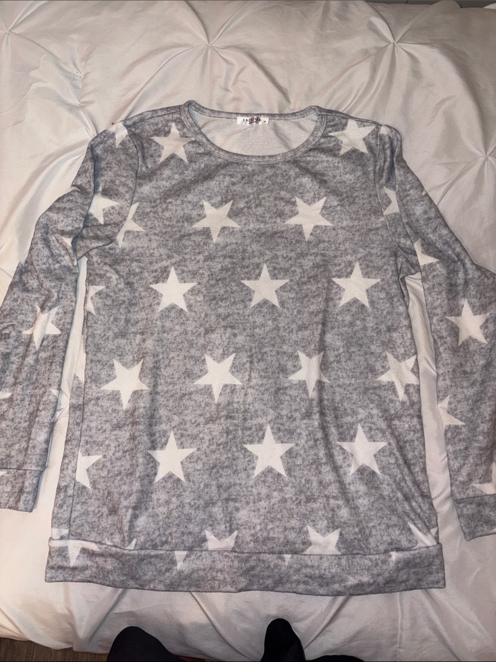 Amazon Gray Star Print Pajama Top